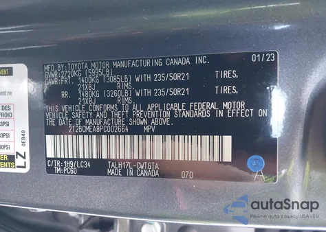 2023 Lexus Rx 500H F Sport Performance z USA, uszkodzony, nr VIN 2T2BCMEA8PC002664